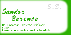 sandor berente business card